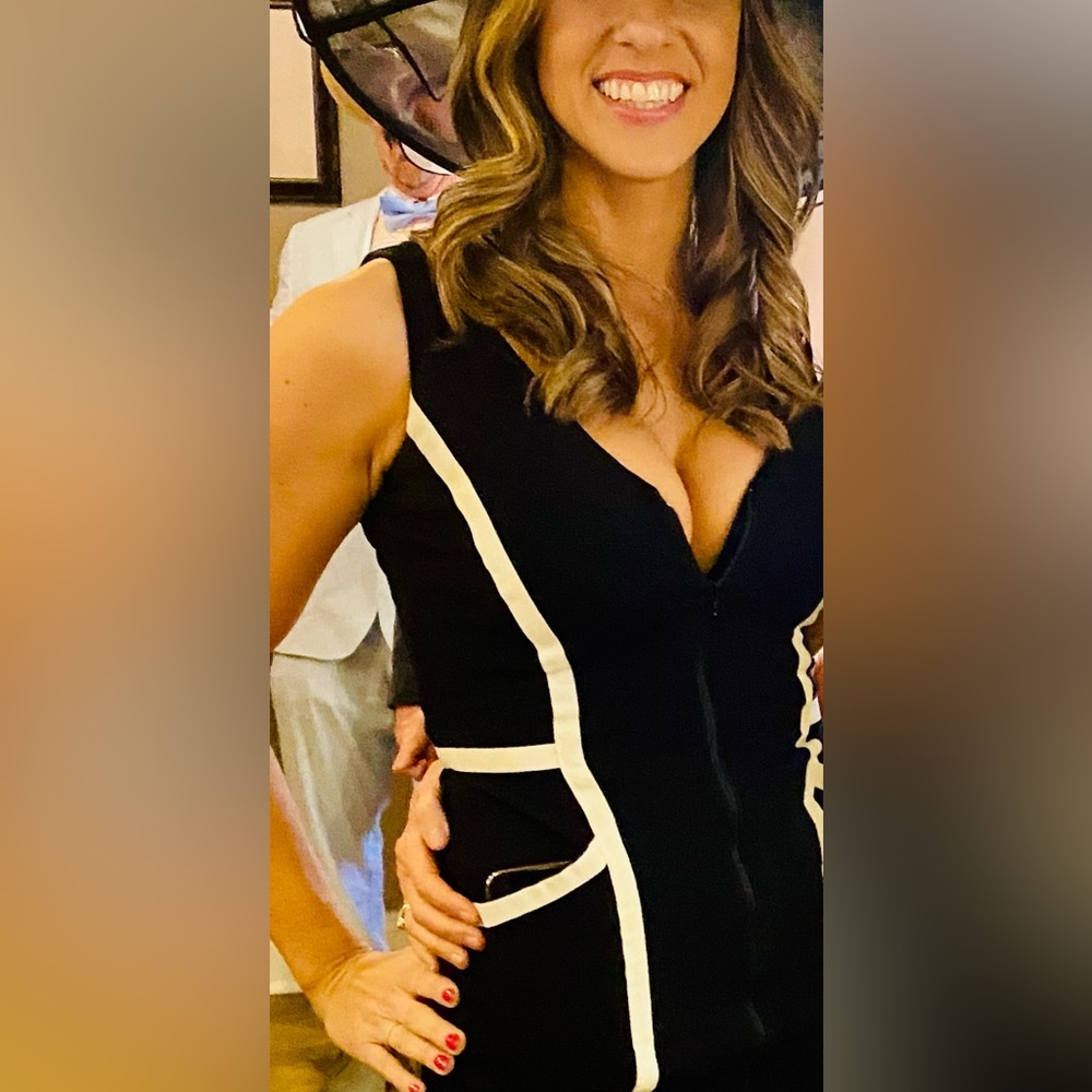 Black isabel de pedro Dress with White Trim